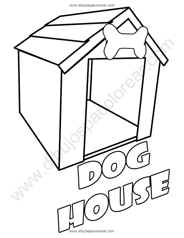 Dog house coloring pages dibujo para colorear